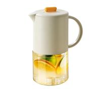 Pichet En Verre, Pichet à Eau 1.5L pour Thé Glacé et Jus Maison, Cruche Étanche Pour Stockage Boissons Chaudes Froides, Rangement au Réfrigérateur pour Fête et Réception