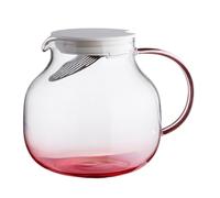 Pichet en Verre Rose 1000ml Multifonction pour Thé Glacé Maison | Transparent Dégradé Rose, Usage Dîner ou Fête Piscine, Accessoire Ménager pour Boissons Maison