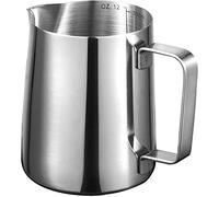 Pichet Inox 350ml - Pichet à Lait 12oz en Acier Inoxydable 304 avec Graduation Intégrée, Idéal pour Espresso, Cappuccino, Latte Art, Moussage du Lait, Café Maison, Formation Barista (350ml)