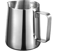 Pichet Inox 600ml - Pichet à Lait 20oz en Acier Inoxydable 304 avec Graduation Intégrée, Idéal pour Espresso, Cappuccino, Latte Art, Moussage du Lait, Café Maison, Formation Barista (600ml)