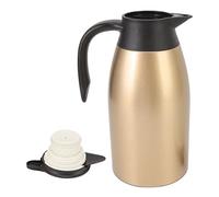 Pichet isolé, Pichet en Acier Inoxydable avec Couvercle, Distributeur sous Vide isolé, Carafe à café Isolée Portable capacité de 2 L pour Eau Chaude, Lait, café, thé, Soupe (Gold)