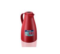 Leifheit Pichet isotherme 1L Harmonic, Pichet thermos café et thé 100% étanche, Thermos café chaud jusqu'à 24h, ouverture fermeture et versement d'une seule main, thermos design sans BPA, rouge