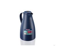 Leifheit Pichet isotherme 1L Harmonic, Pichet thermos café et thé totalement étanche, Thermos café chaud jusqu'à 24h, ouverture fermeture et versement d'une seule main, thermos design sans BPA, bleu