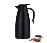 Pichet Isotherme 2L Thermos café 304 Acier Inoxydable Double-Wall Vacuum Isolé thermos 2L avec Poignée et Bec Café Pot Thermos pour Eau Chaud au Bureau Hôtel et Restaurant (Noir)