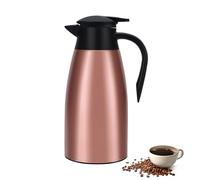 Pichet Isotherme 2L Thermos café 304 Acier Inoxydable Double-Wall Vacuum Isolé thermos 2L avec Poignée et Bec Café Pot Thermos pour Eau Chaud au Bureau Hôtel et Restaurant (Couleur or rose)