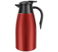 Pichet Isotherme en Acier Inoxydable 304 de 2 l, cafetière Thermique, 20 à 24 Heures, capacité, pour café, thé, Eau, Boisson, pour la Maison, Le Bureau et Le Camping (Gules)