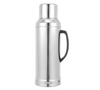 Pichet Isotherme Grosse Capacité en Acier Inoxydable et Verre Argenté | Usage Bureau et Voyage, Intérieur Isolant, Portable, Maintient la Température, Style Simple, Coloris Argenté