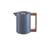 Pichet Isotherme Pot, Carafe à Café Thermique Acier Inoxydable, Avec Poignée En Bois Et Bouton-poussoir De Sécurité Simple, Pour La Maison, L'hôtel, Le Bureau (Bleu,0.6L)