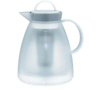 alfi DAN TEA 1,00 l, transparent, pichet isotherme en plastique avec intérieur hygiénique en verre trempé, bouchon vissé, pièce de designer, filtre à thé intégré pour le thé en vrac, théière, sans BPA