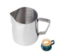 Pichet Lait en Acier Inoxydable, 350m/600ml Pot à Lait avec Lignes de Mesure, Milk Frother Lait Pichet Tasse, Pichets-mousseurs à Lait pour Cappuccino, Expresso, Latte Art (350ml / 12oz)