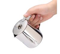 Pichet Lait Inox 600ml Pichet à Mousser le Lait avec Couvercle en Acier Inoxydable Bec Verseur café Mousseur à Lait Tasse pour Cappuccino Latte café Art (600ml)