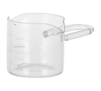 Pichet Mélangeur en Verre 250ml avec Double Bec et Poignée | Mesure Précise 8 Oz, Prise Stable Ambidextre, pour Latte Art et Café, Design Transparent Moderne