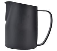 Pichet Mousseur à Lait, Inox 450ml, Bec Pointu avec Revêtement PTFE - Résistant et Précis, Adapté Machine à Café et Café (Noire)
