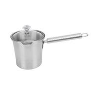 Pichet Mousseur à Lait, Inox Multifonction, 300ML avec Poignée Longue et Couvercle - Résistant à la Chaleur, Idéal pour Maison et Café (500ML)