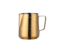 Pichet Pour Faire Mousser Le Lait 2 pièces 350/550ml expresso café tirer fleur lait tasses tasse en acier inoxydable artisanat Latte Art pichet(Golden,350ml)