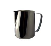 Pichet Pour Faire Mousser Le Lait Pichet à café et lait en acier inoxydable, 2 pièces, tasse mousse, pichet fleurs, mousseur, outil de(Black,600ml)