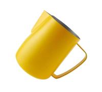 Pichet Pour Faire Mousser Le Lait Pichet à lait antiadhésif en acier inoxydable, 2 pièces, pichet mousse vapeur for café et, tasse fleurs, parfait for l'art du au(Yellow,350ml)