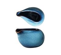 Pichet Pour Faire Mousser Le Lait Pichet à lait en céramique de 100ml, 2 pièces/5 pièces, Pot Sauce for Steak Restaurant, bateaux, outils d'assaisonnement cuisine, tasse d'extraction(Blue)