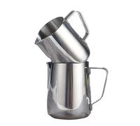 Pichet Pour Faire Mousser Le Lait Pot à mousseur lait en acier inoxydable, 2 pièces, tasse fleur, expresso, pichet café, Barista Craft, Latte, de(1000ml)