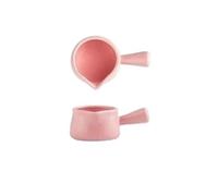 Pichet Pour Faire Mousser Le Lait Tasse à lait en céramique de 80ml, 2 pièces, pichet crème, plat d'assaisonnement multifonctionnel, petit café, Sauce au vinaigre avec poignée(Pink)