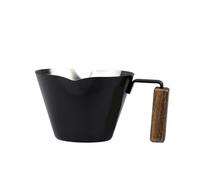 Pichet Pour Faire Mousser Le Lait Tasses à mesurer en acier inoxydable, tasse d'extraction d'expresso Double bouche de 100ml avec échelle, outils cuisine 2 pièces(Black)