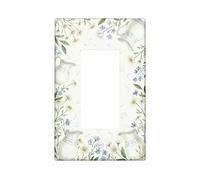 Pichet pour interrupteur à bascule simple pour salle de bain, chrysanthème rustique, chrysanthème jacinthe des bois, printemps blanc, taille standard, plaque décorative pour chambre à coucher, bureau