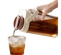 Pichet - PP ABS Silicone 1000 ml | Pot à thé à eau avec couvercle Filtre 350 ° Bouton de sortie 180 degrés Carafe pour jus Sangria Limonade Lait Café Boissons froides ou chaudes Réfrigérateur