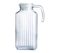 Pichet quadro avec bouchon 1,7 l blanc verre 12.00x9.00 cm