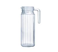 Pichet quadro avec bouchon 1 l blanc verre 9.00x9.00 cm