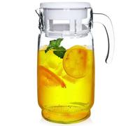VILDE - Carafe en verre avec couvercle et bec verseur - 2 litres - Carafe à eau en verre avec couvercle - Carafe à eau - Carafe à eau - Carafe à thé - Insert à fruits - Carafe à eau en verre