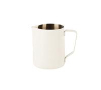 Pichets à Mousse de lait Café en acier inoxydable Pull Flower tasse de fleurs 2 couleurs Barista Latté Art(blanc,350ml)