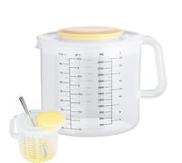 Pichets Doseurs Avec Couvercles - Grande Tasse À Mesurer Avec Couvercle, Bol De Mélange De Tasse Marquage D'échelle De Capacité | De 2400 Ml | Poignée Ergonomique Aux Éclaboussures Pour Ser