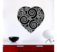 Pick and Stick Sticker Mural Coeur avec des remous - 40 x 40 cm, Noir Noir G