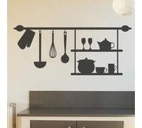 Pick and Stick Sticker Mural déco Etagère - 30 x 70 cm, Noir Noir G