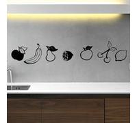 Pick and Stick Sticker Mural déco Fruits et légumes - 55 x 90 cm, Noir Noir G
