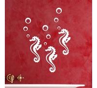 Pick and Stick Sticker Mural Hippocampes - 55 x 60 cm, Noir Noir G