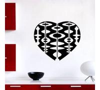 Pick and Stick Sticker Mural Les éléments décoratifs en forme de cœur - 40 x 35 cm, Noir Noir G