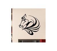 Pick and Stick Sticker Mural Tête de cheval - 55 X 55 cm, Noir