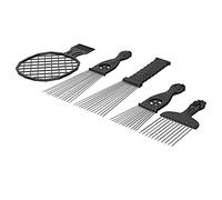 Pick de Peigne de Coiffure Afro - 5pcs Outils Style en Acier Inoxydable avec Conception Torsion et Maillage pour les Cheveux Bouclés, épais et Permennés