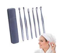 Pick D'oreille - Retonnement De Cire Portable 6x, Cuillère En Acier Inoxydable, Curette De Nettoyage Indolore | Kit De Retrait Pratique Et Portable Avec Boîte De Rangement Pour Les Voyages À Domicile