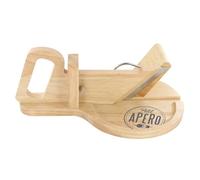 Pick&Drink - Kd3213 - Trancheuse Guillotine Coupe Charcuterie Saucisson Manuelle Ronde Bois Inox Marron