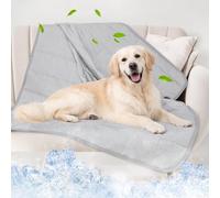 PICK FOR LIFE Couverture rafraîchissante pour chien, lavable, double face, légère, ultra douce, rafraîchissante pour l'été, gris, 104 x 157 cm