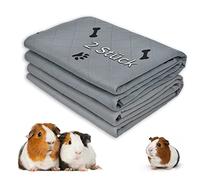 PICK FOR LIFE Lot de 2 coussinets Pee Pad pour cochons d'Inde, 4 couches super absorbantes, lavables et réutilisables pour hamsters, lapins, chiens, Gris, Mélange de coton ou de polyester