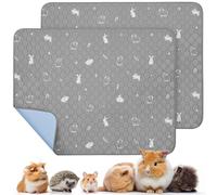 PICK FOR LIFE Lot de 2 tapis lavables et réutilisables pour cage de cochon d'Inde, imperméables, rapidement absorbants, antidérapants pour petits animaux, chinchilla lapin, hamster, chiot, 90 x 120 cm