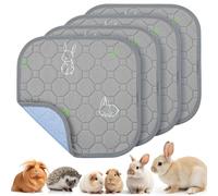 PICK FOR LIFE Lot de 4 tapis hygiéniques lavables et réutilisables pour cage de cochon d'Inde, imperméables, rapidement absorbants, antidérapants pour petits animaux, chinchilla et hamster, 30 x 30 cm