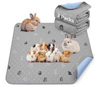 PICK FOR LIFE Lot de 4 tapis hygiéniques lavables et réutilisables pour cage de cochon d'Inde, imperméables, rapidement absorbants, antidérapants pour petits animaux, chinchilla et hamster, 90 x 100