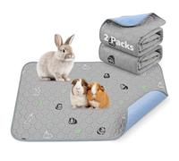 PICK FOR LIFE Lot de 4 tapis hygiéniques lavables et réutilisables pour cage de cochon d'Inde, imperméables, rapidement absorbants, antidérapants pour petits animaux, chinchilla et hamster, 60 x 90 cm