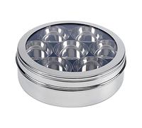 Pick N Save Masala Dabba - Boîte à épices indienne 7 compartiments, boîte en acier inoxydable de qualité alimentaire, avec cuillère de service gratuite - The Food Supply