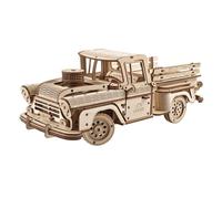 Pick-up Bûcheron en bois à construire ? maquette mécanique 3D inspirée des camions vintage des années 1950 brown TU