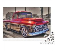 Pick-up Rouge Vintage Puzzle 1000 Pieces pour Adultes, Un Jeu De Dexérité Très Difficile Puzzle Éducatif Et Stimulant l'art De La Décoration Moderne 52x38cm/1000pcs